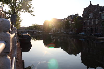 Reflection of buildings in water