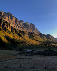 Scenic early morning view of mountains in swiss alps