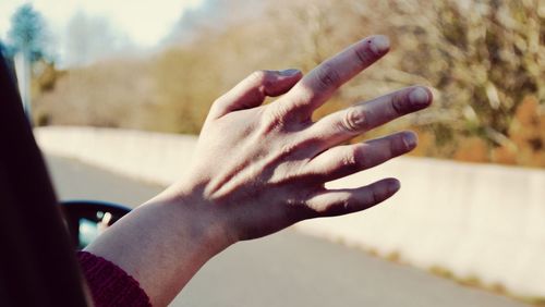 Close-up of people hand