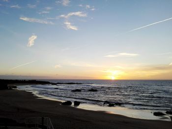 Scenic view of sea during sunset