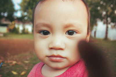 Close-up portrait of cute baby