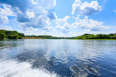 Scenic view of river against sky