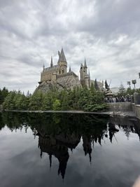 Reflection of building in water