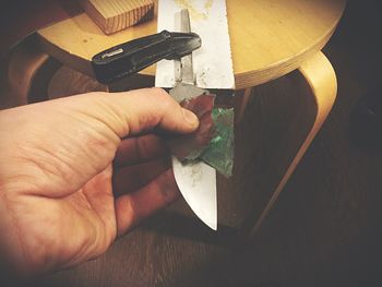 Close-up of man hand