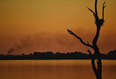 Scenic view of sunset over sea