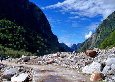 Scenic view of mountains against sky