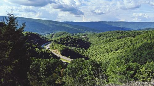 High angle view of landscape against sky