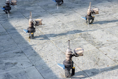 High angle view of people at construction site