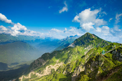 Scenic view of mountains against sky