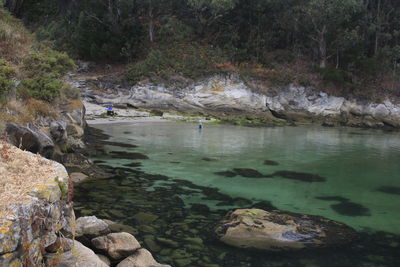 River flowing through rocks