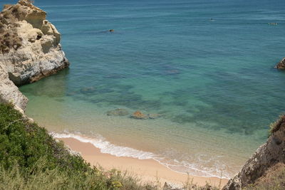 High angle view of sea against sky