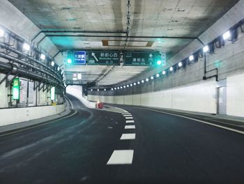 Empty road at night