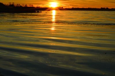 Scenic view of sunset over sea