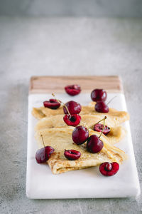 High angle view of fruits on table
