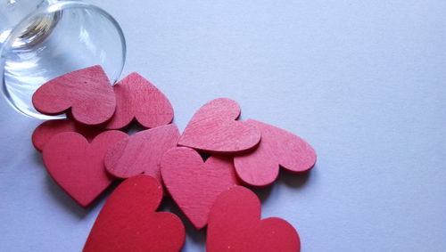 Close-up of heart shape over white background