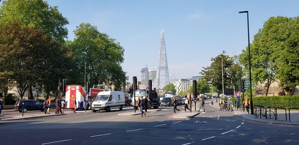 Group of people on city street