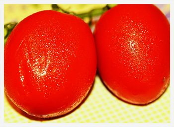 Close-up of strawberries on table