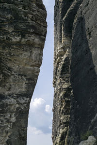 Low angle view of old ruins against sky