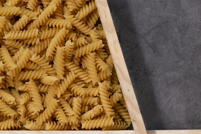 High angle view of dried bread on table