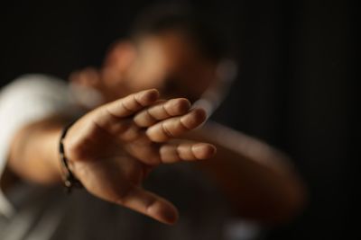 Close-up of woman hand