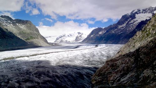 Scenic view of snowcapped mountains