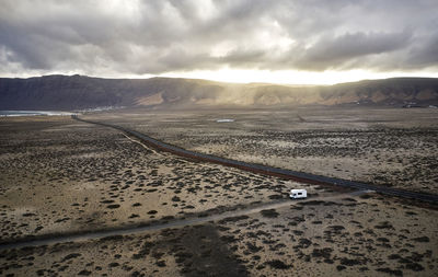 Scenic view of desert against sky