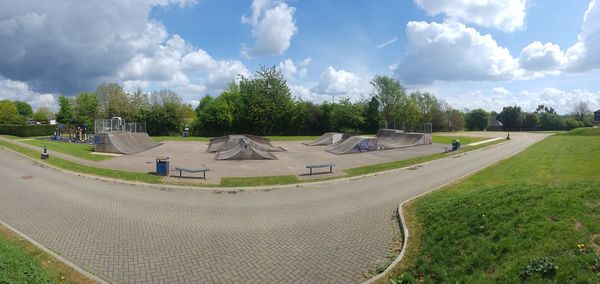 Panoramic view of trees against sky