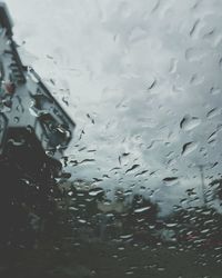 Full frame shot of wet window in rainy season