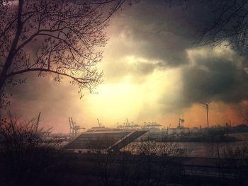 Scenic view of landscape against cloudy sky