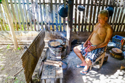 Man sitting outdoors