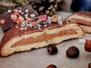 Close-up of cake on table