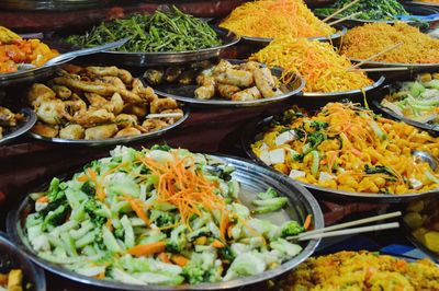 Vegetarian eat-all-you-can buffet at luang prabang night market