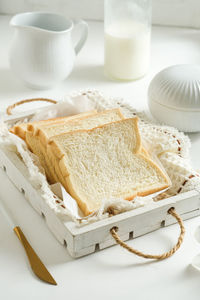 Close-up of breakfast on table