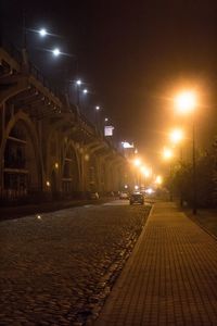 Illuminated street light at night
