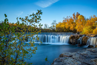 Scenic view of waterfall