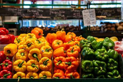 Various fruits for sale at market stall