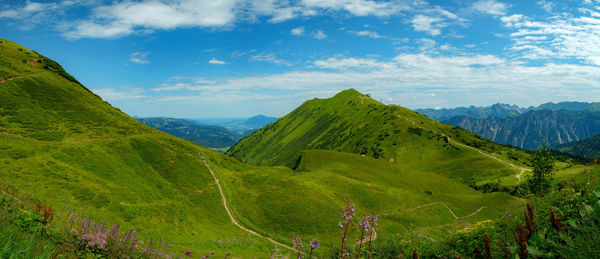 Scenic view of mountains against sky