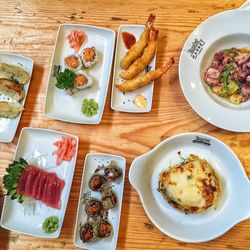 Close-up of food served on table