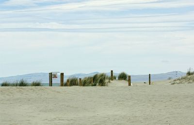 Scenic view of beach against sky