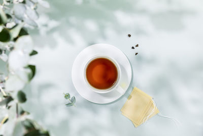 Directly above shot of coffee on table