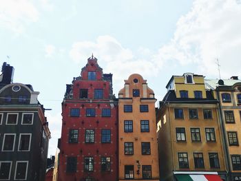 Low angle view of buildings against sky