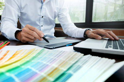 Man working on table