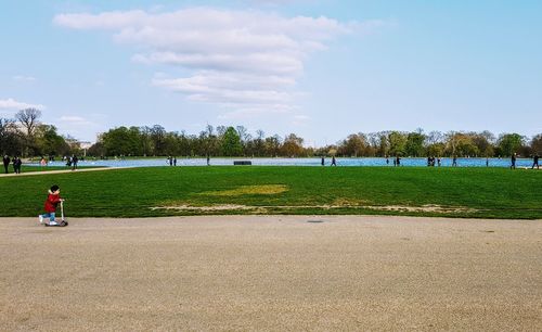 Scenic view of field against sky