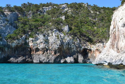 Scenic view of sea and rocks