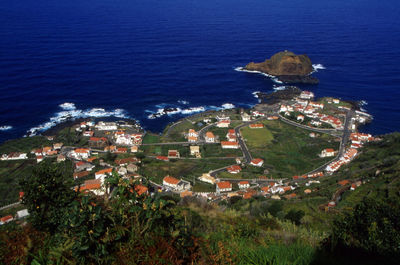 High angle shot of townscape