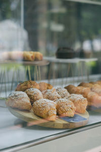 Close-up of sweet food on table in store