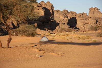 View of rock formation in desert