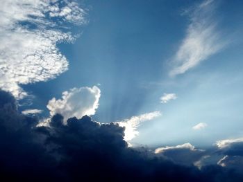 Low angle view of clouds in sky