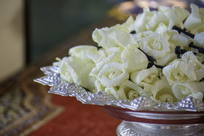 Paper flowers are used in ceremonies of the dead in thailand.