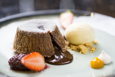 Close-up of cake in plate